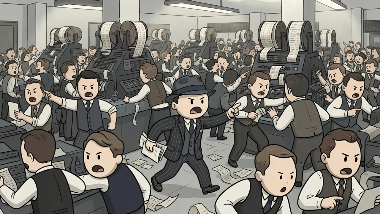 A trading floor in uproar
