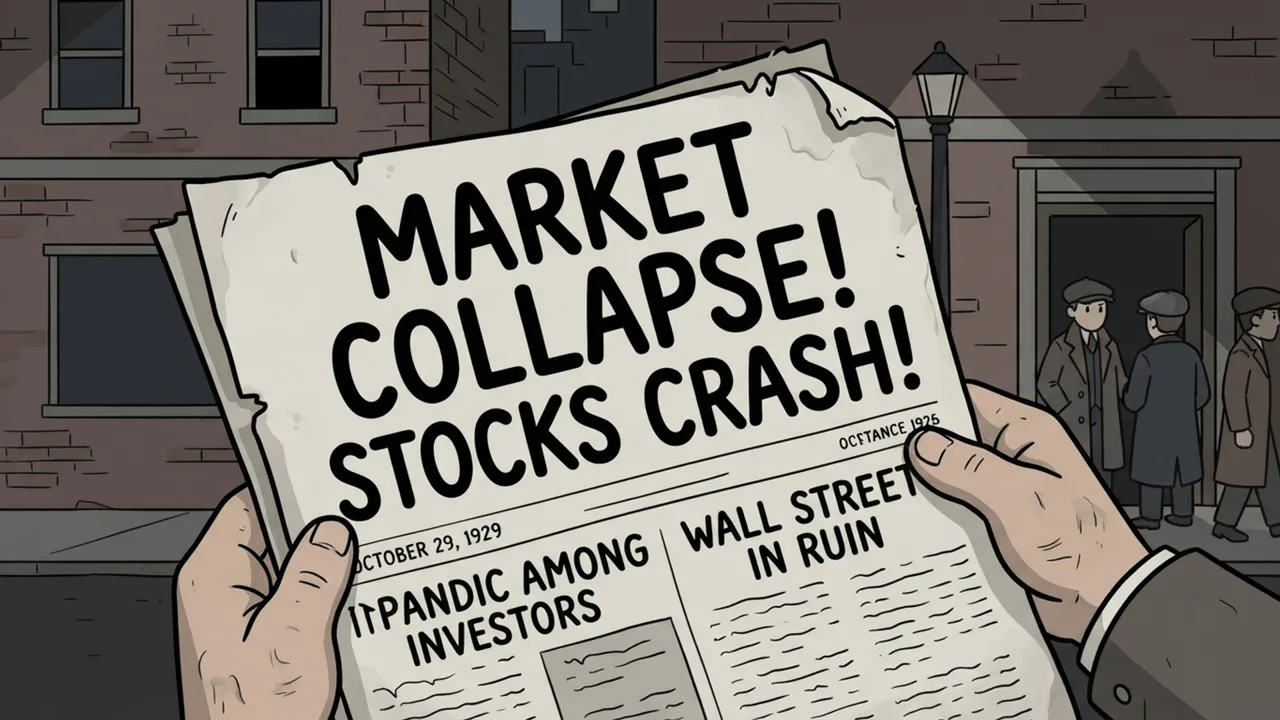 A newspaper headline: market collapse, stocks crash