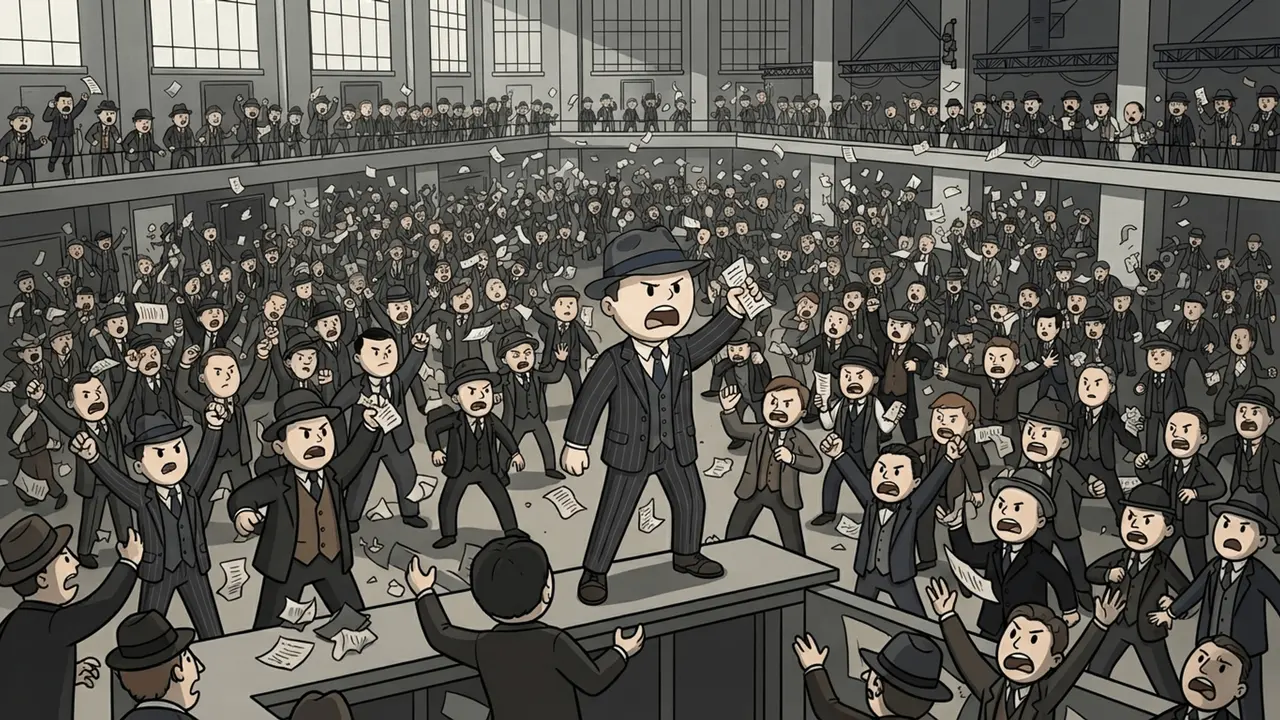 Chaos on the exchange floor as traders rush to sell